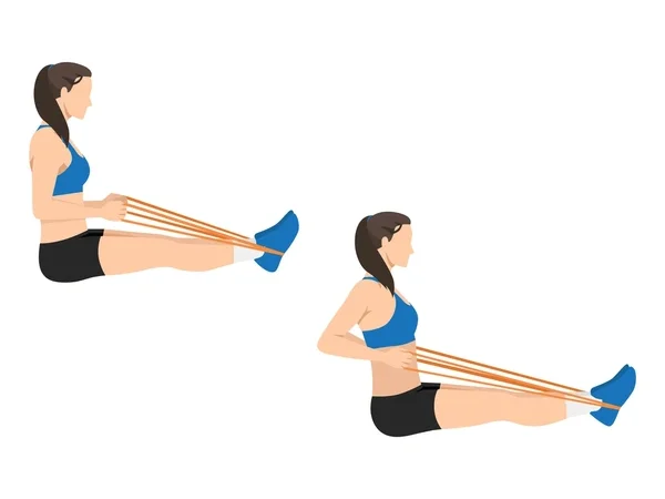 Spinal Stenosis: Seated Rows With Resistance Band
