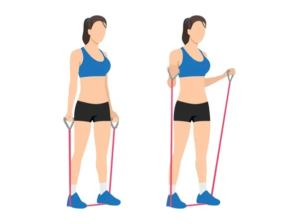 Best Exercises for Osteoporosis: Bicep Curls With Resistance Bands