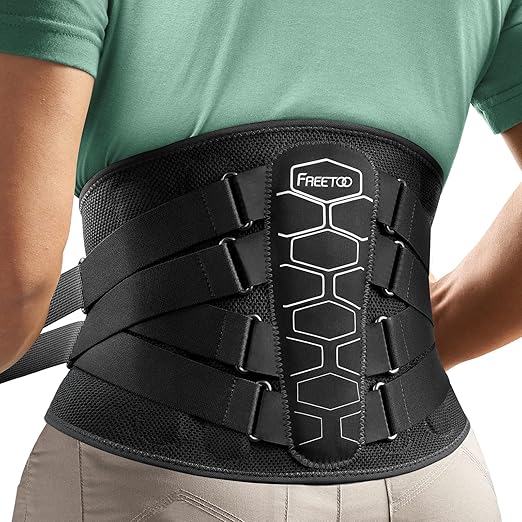 Supports for lumbar strain: Adjustable Back Brace With Lumbar Support